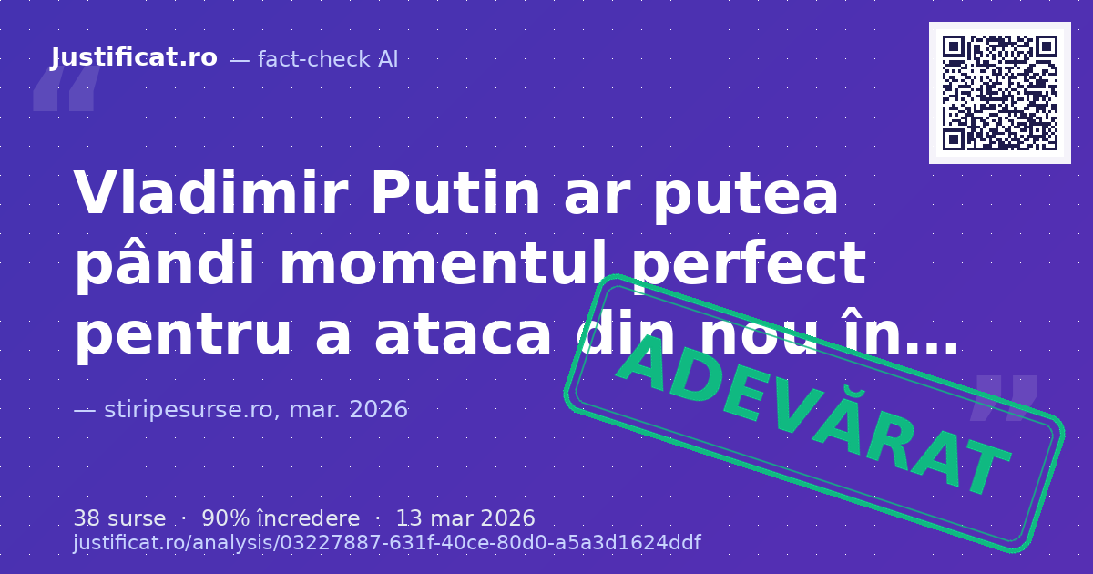 Afirmațiile conform cărora Vladimir Putin ar putea profita de distragerea atenției Occidentului asupra co… — verdict ADEVĂRAT