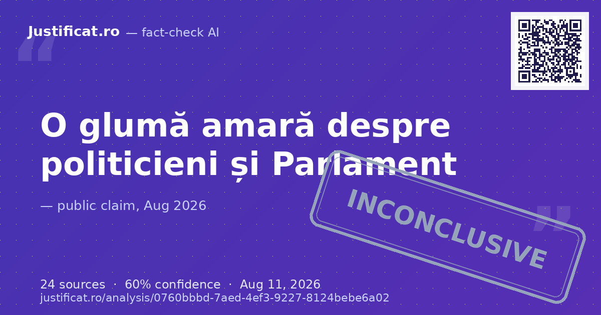 O postare pe rețelele sociale care folosește o definiție ironică a politicianului și o hiperbolă satiri… — rated NECONCLUDENT