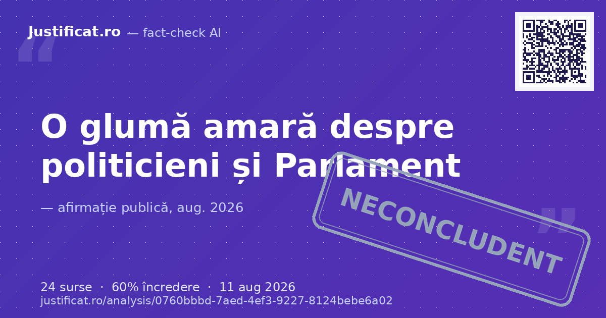 O postare pe rețelele sociale care folosește o definiție ironică a politicianului și o hiperbolă sati… — verdict NECONCLUDENT