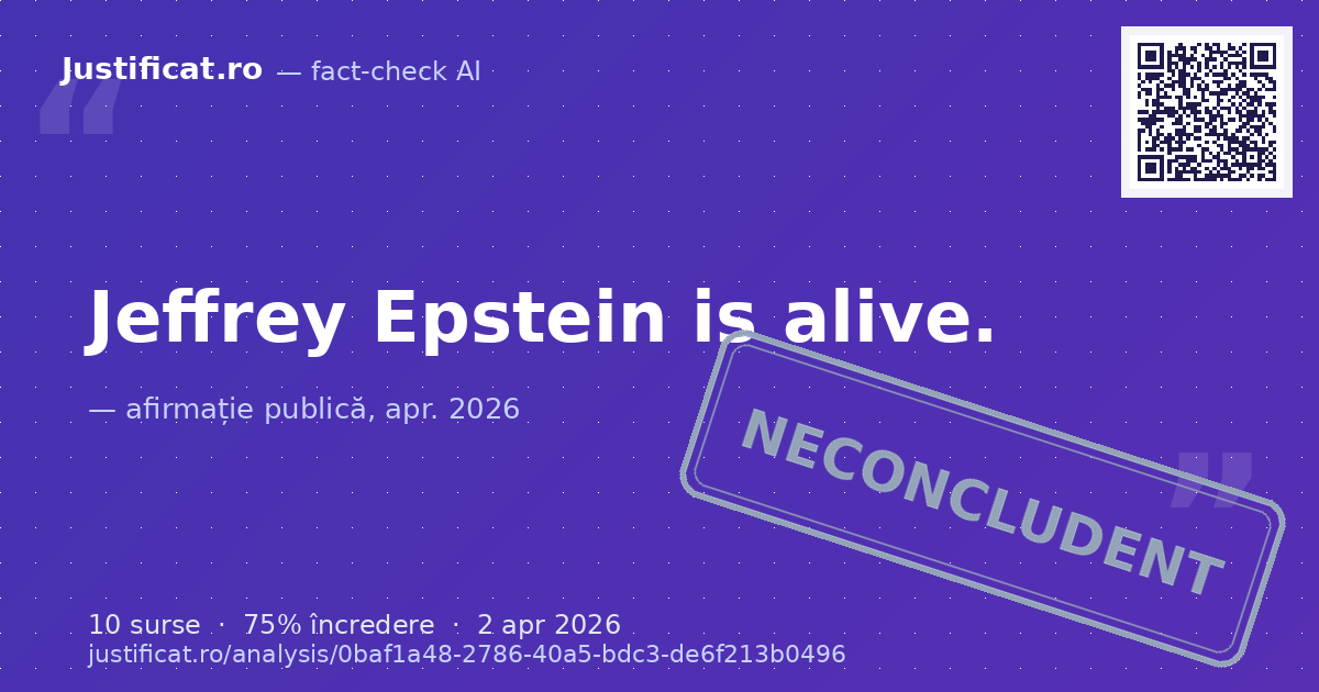 The central question is whether Jeffrey Epstein is alive. — verdict NECONCLUDENT