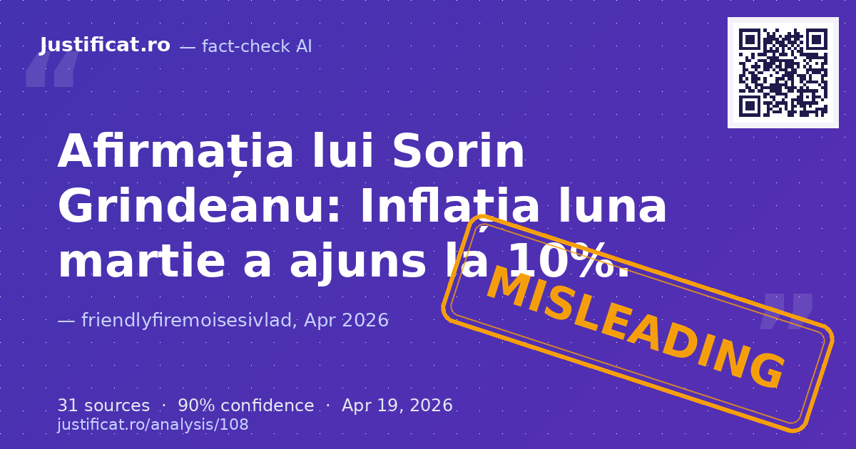 Segmentul video îl prezintă pe jurnalistul Moise Guran analizând și demontând afirmațiile făcute de Sorin… — rated ÎNȘELĂTOR