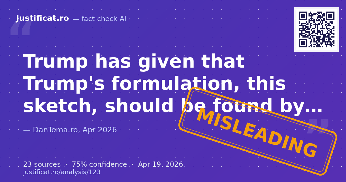 A video transcript by journalist/political analyst Dan Toma, uploaded on April 19, 2026, discussing variou… — rated ÎNȘELĂTOR