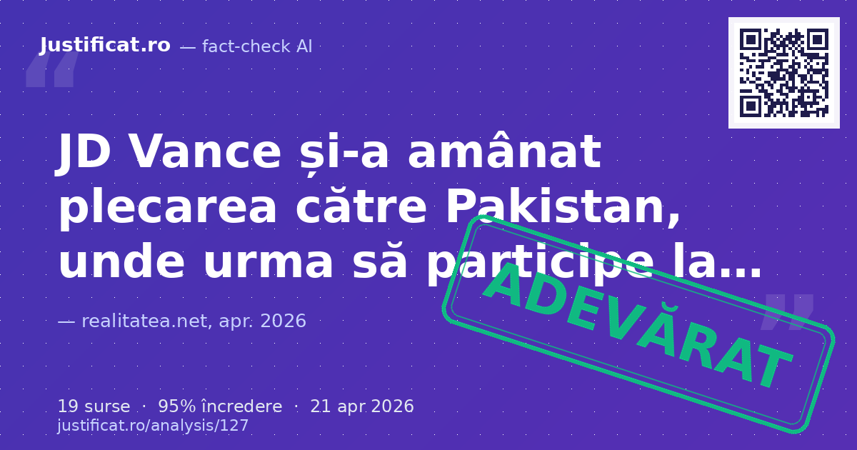 Articolul prezintă o serie de actualizări privind negocierile dintre SUA și Iran, implicarea vicepreședin… — verdict ADEVĂRAT