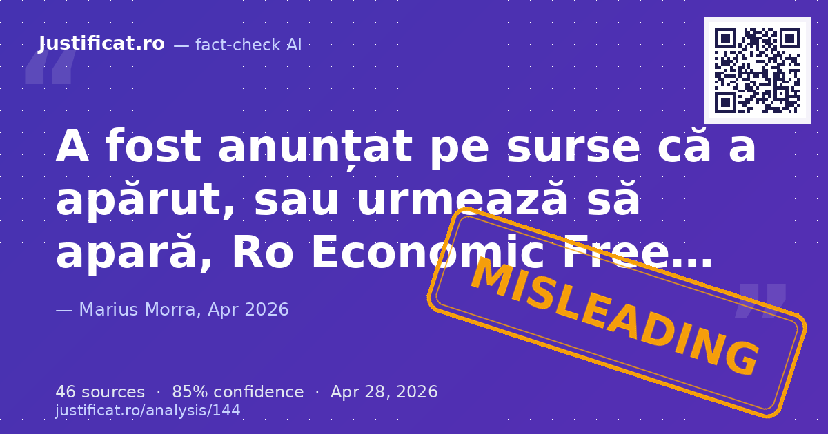 Afirmațiile influencerului Marius Morra despre o presupusă nouă "Ro Economic Free Zone" în România, anunța… — rated ÎNȘELĂTOR