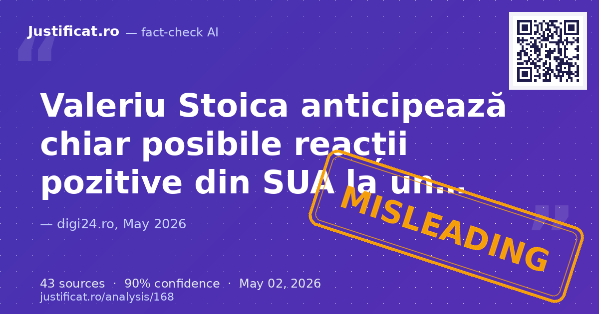 Articolul prezintă opiniile și predicțiile lui Valeriu Stoica, fost președinte PNL, despre posibilele evol… — rated ÎNȘELĂTOR