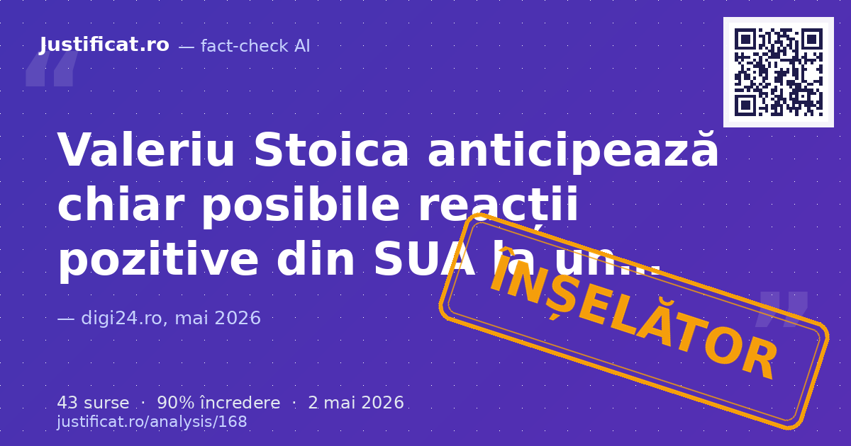 Articolul prezintă opiniile și predicțiile lui Valeriu Stoica, fost președinte PNL, despre posibilele ev… — verdict ÎNȘELĂTOR