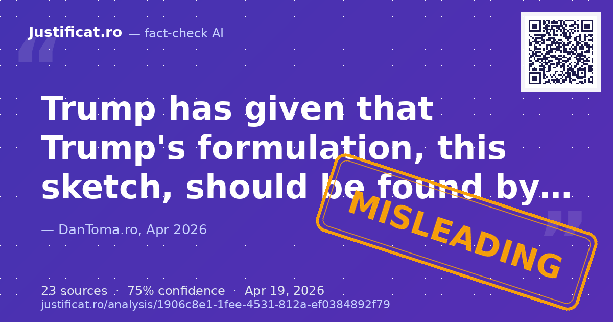 A video transcript by journalist/political analyst Dan Toma, uploaded on April 19, 2026, discussing variou… — rated ÎNȘELĂTOR