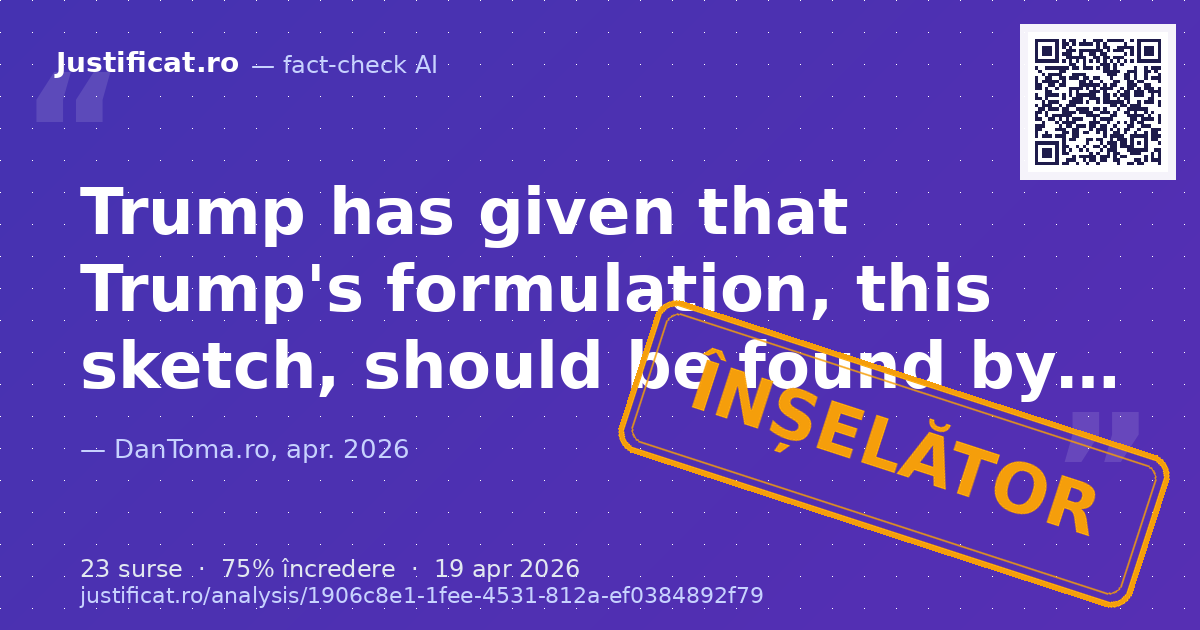 A video transcript by journalist/political analyst Dan Toma, uploaded on April 19, 2026, discussing vari… — verdict ÎNȘELĂTOR