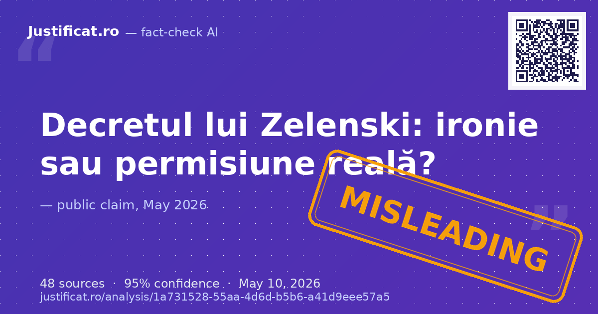 Textul analizează un decret prezidențial ucrainean (Nr. — rated ÎNȘELĂTOR