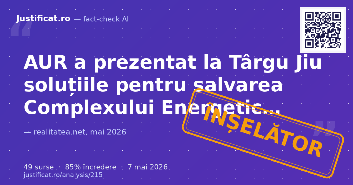Articolul, etichetat ca material publicitar politic al AUR, raportează declarațiile liderilor George Sim… — verdict ÎNȘELĂTOR