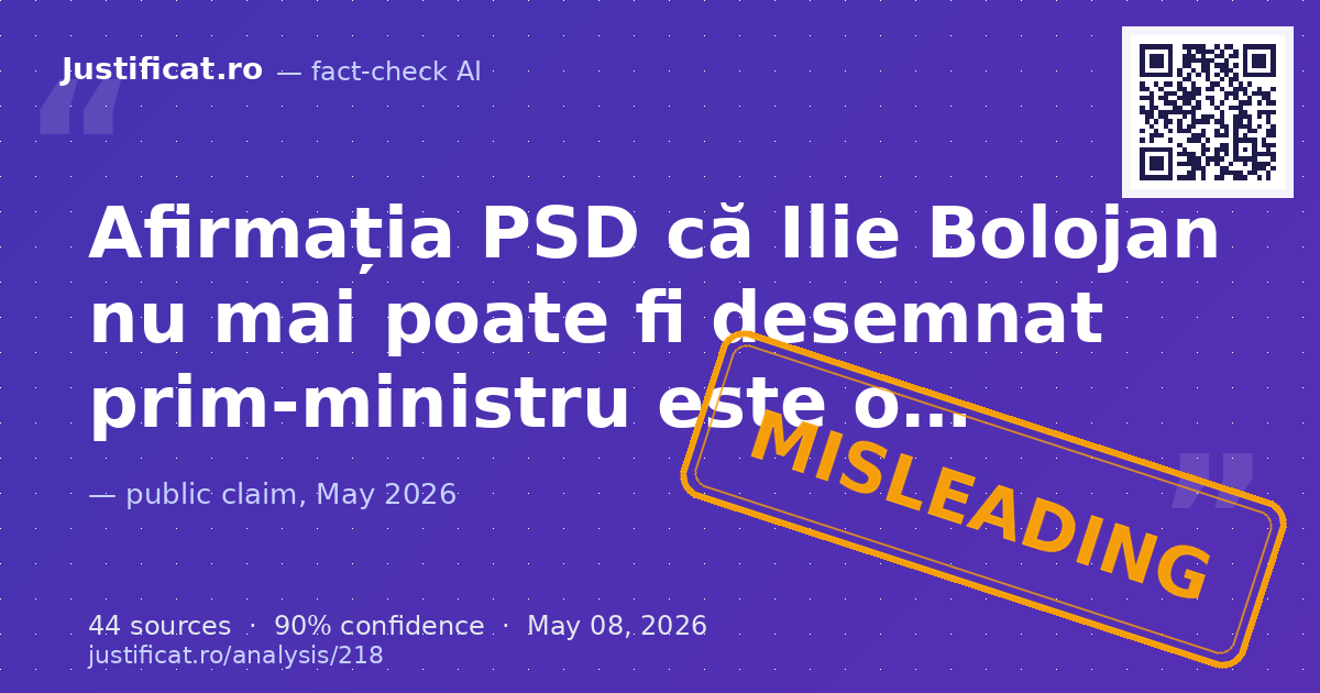 Textul analizează două afirmații atribuite PSD, pe care le consideră „minciuni” și „mistificări juridice”:… — rated ÎNȘELĂTOR