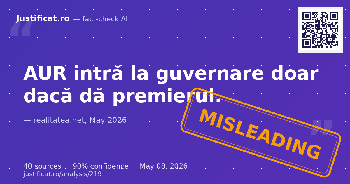 Articolul analizează condițiile impuse de AUR pentru a intra la guvernare, în contextul căderii guvernului… — rated ÎNȘELĂTOR