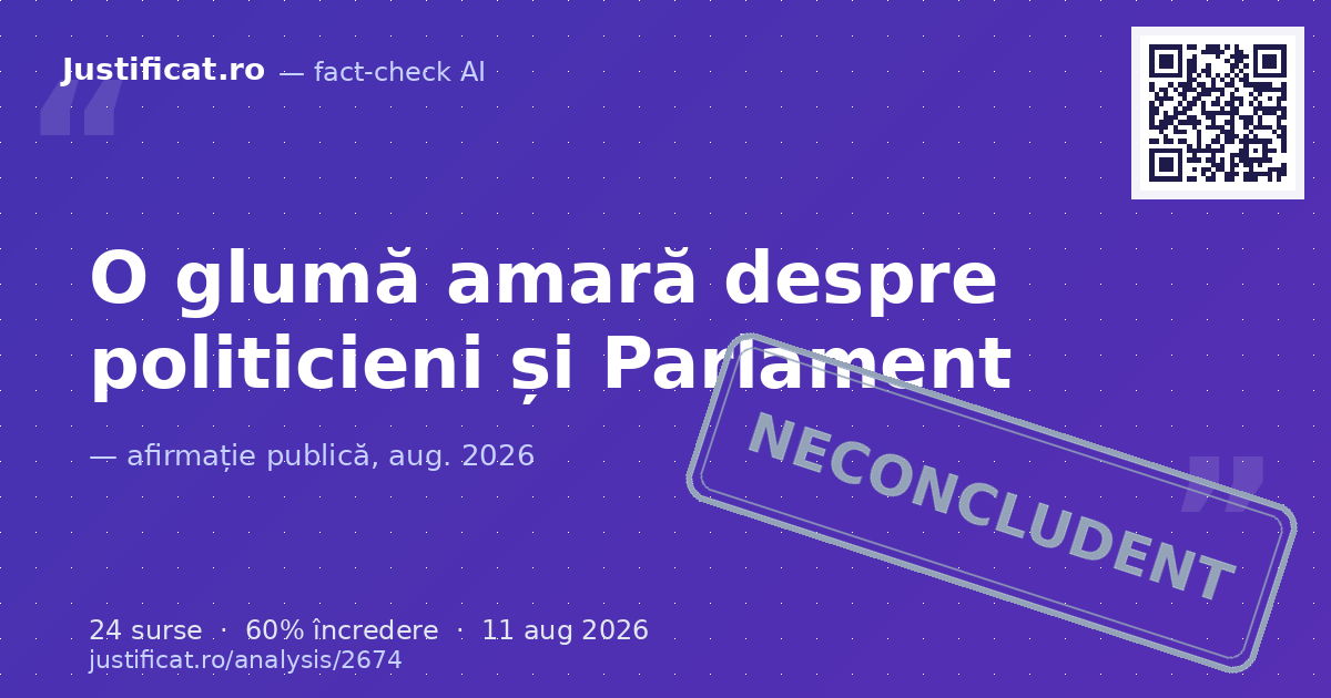 O postare pe rețelele sociale care folosește o definiție ironică a politicianului și o hiperbolă sati… — verdict NECONCLUDENT