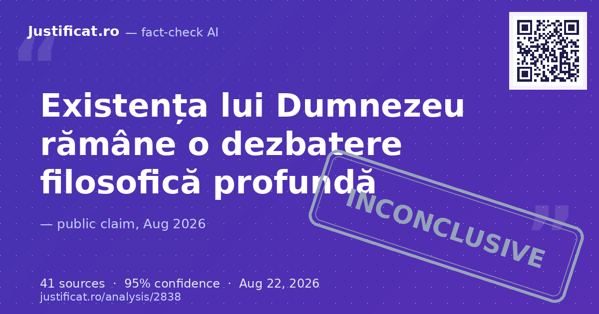 Afirmația absolută „Dumnezeu există”. — rated NECONCLUDENT