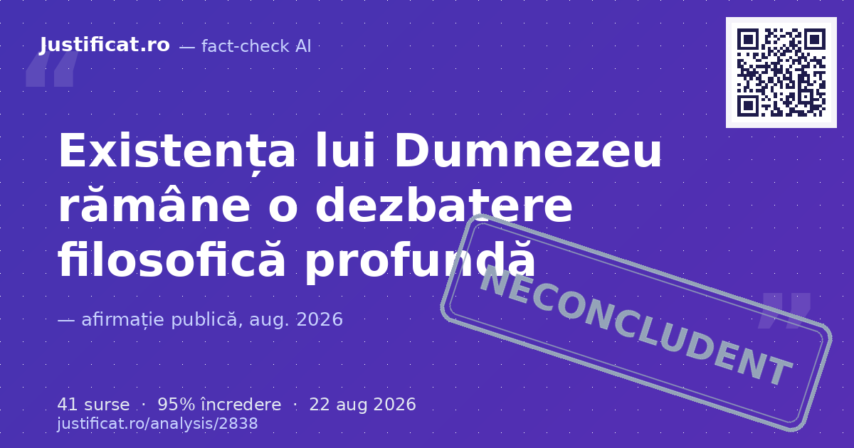 Afirmația absolută „Dumnezeu există”. — verdict NECONCLUDENT