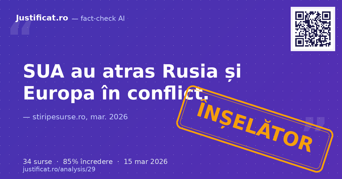 Un segment video de pe Facebook, postat de stiripesurse.ro, care atribuie președintelui rus Vladimir Put… — verdict ÎNȘELĂTOR