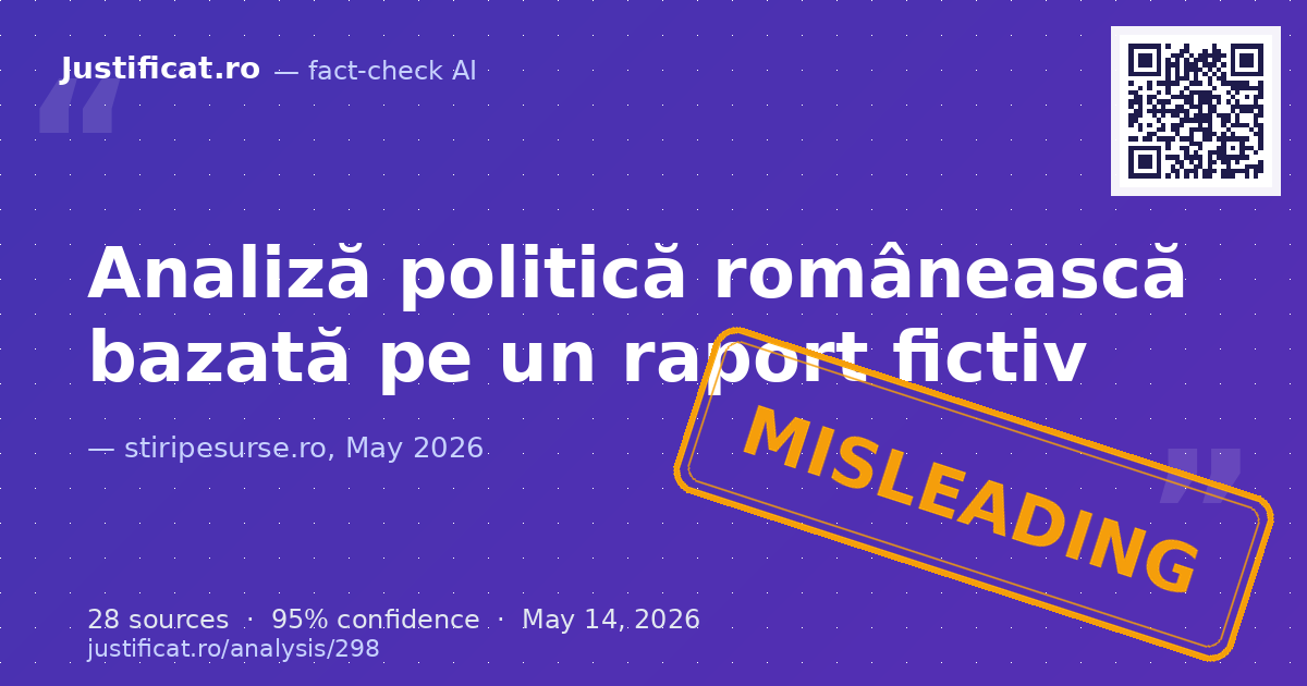 Un articol care prezintă o analiză a situației politice din România, bazată pe un raport fictiv "The Icebe… — rated ÎNȘELĂTOR