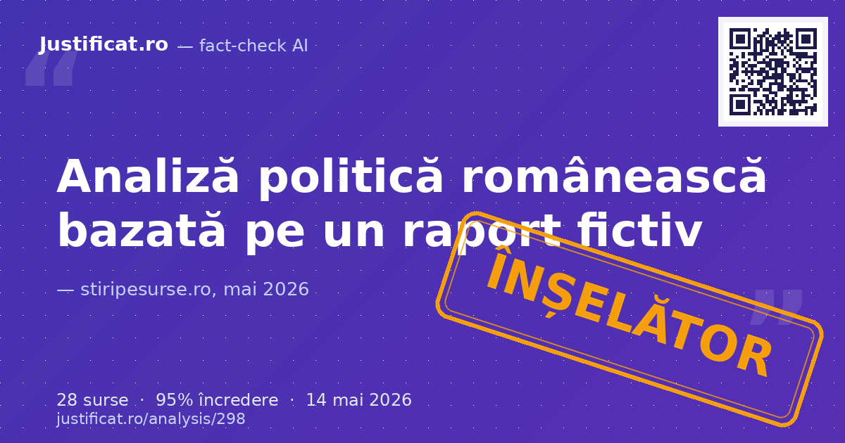 Un articol care prezintă o analiză a situației politice din România, bazată pe un raport fictiv "The Ice… — verdict ÎNȘELĂTOR