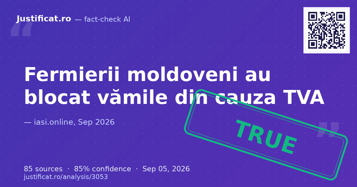 A fost verificată relatarea privind protestele fermierilor din Republica Moldova din 25 iunie 2026, blocaje… — rated ADEVĂRAT
