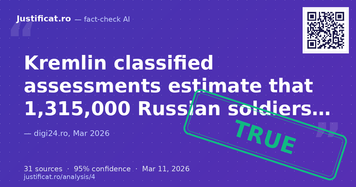 Claims about the number of Russian and Ukrainian military casualties since the start of the Russian invasio… — rated ADEVĂRAT