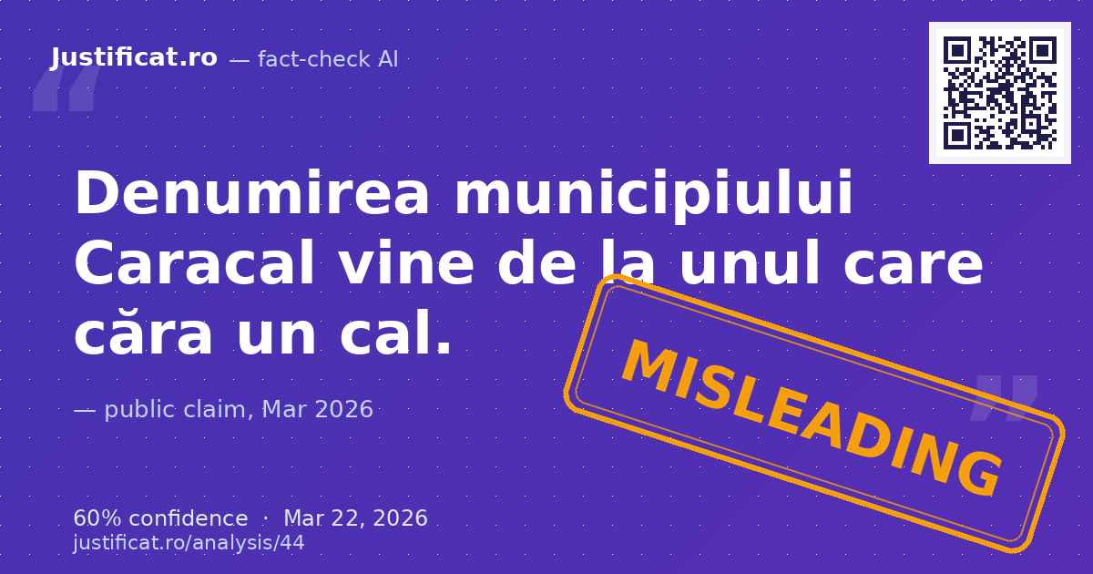 O imagine care prezintă un bărbat cărând un cal, însoțită de textul "DENUMIREA MUNICIPIULUI CARACAL VINE D… — rated ÎNȘELĂTOR