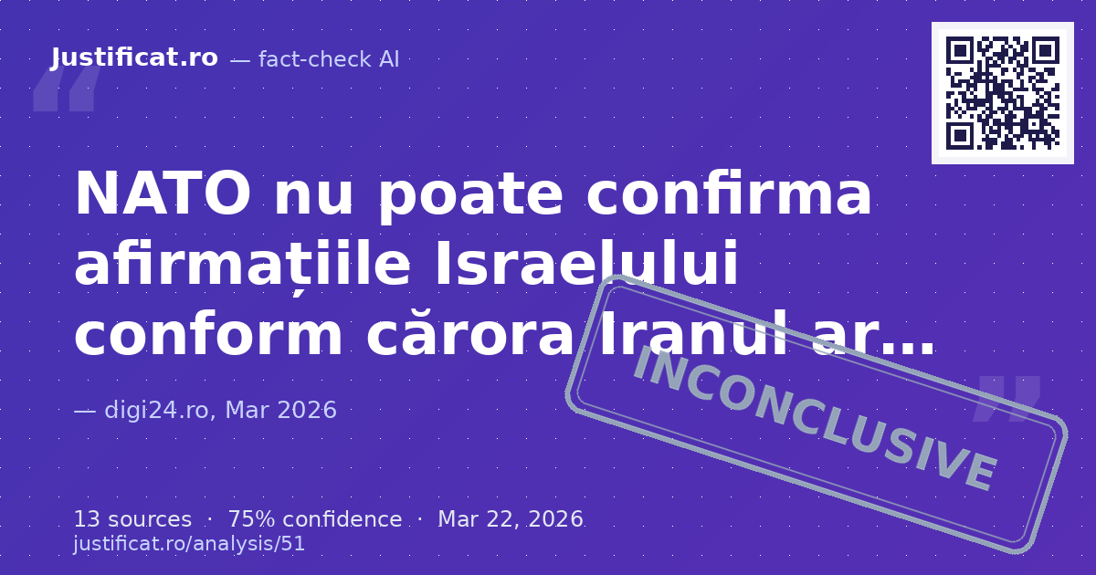 Afirmațiile lui Mark Rutte, Secretarul General NATO, despre capacitatea Iranului de a lovi capitale eur… — rated NECONCLUDENT