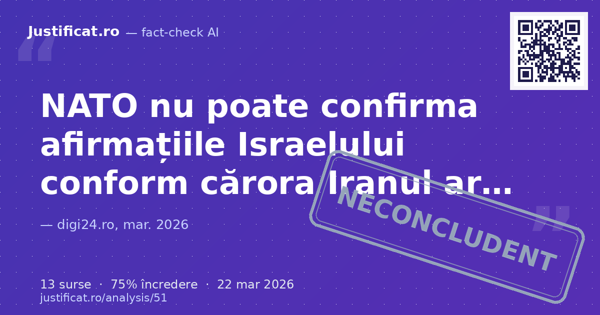 Afirmațiile lui Mark Rutte, Secretarul General NATO, despre capacitatea Iranului de a lovi capitale e… — verdict NECONCLUDENT