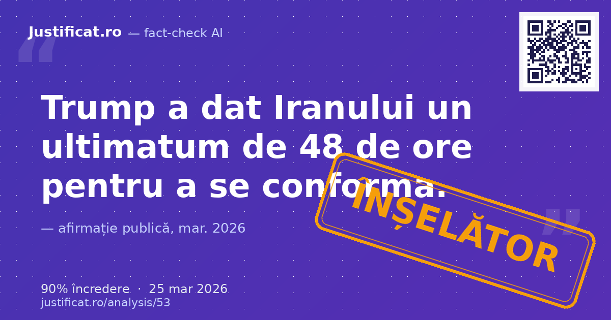 O captură de ecran dintr-o postare pe rețelele sociale care prezintă un dialog simplificat între "Trump"… — verdict ÎNȘELĂTOR