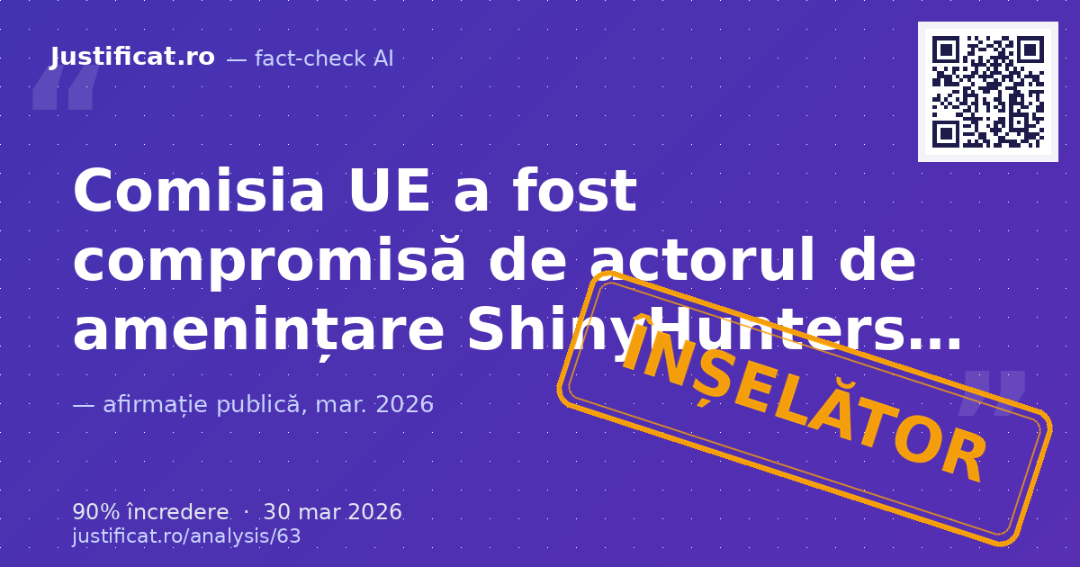 O postare pe rețelele sociale care susține că a avut loc un atac cibernetic masiv asupra Comisiei UE, EN… — verdict ÎNȘELĂTOR