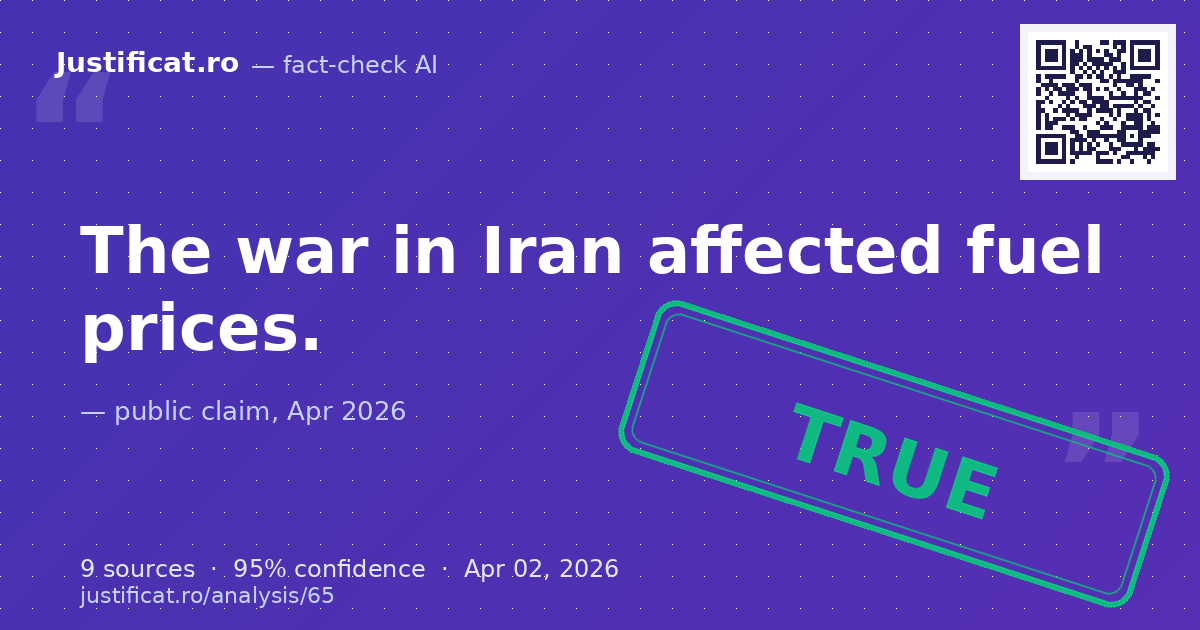 The claim that the war in Iran affected fuel prices. — rated ADEVĂRAT