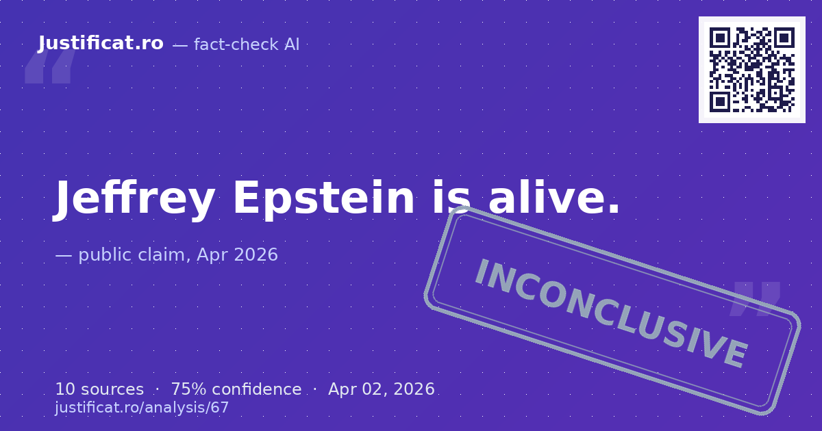 The central question is whether Jeffrey Epstein is alive. — rated NECONCLUDENT