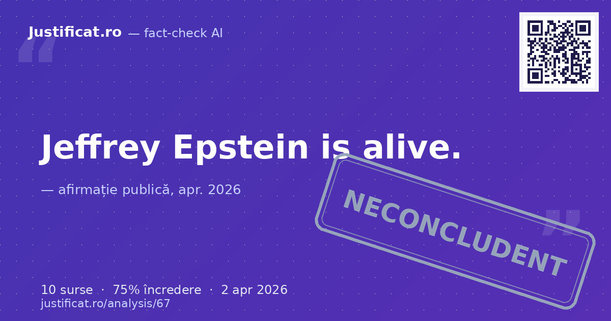 The central question is whether Jeffrey Epstein is alive. — verdict NECONCLUDENT
