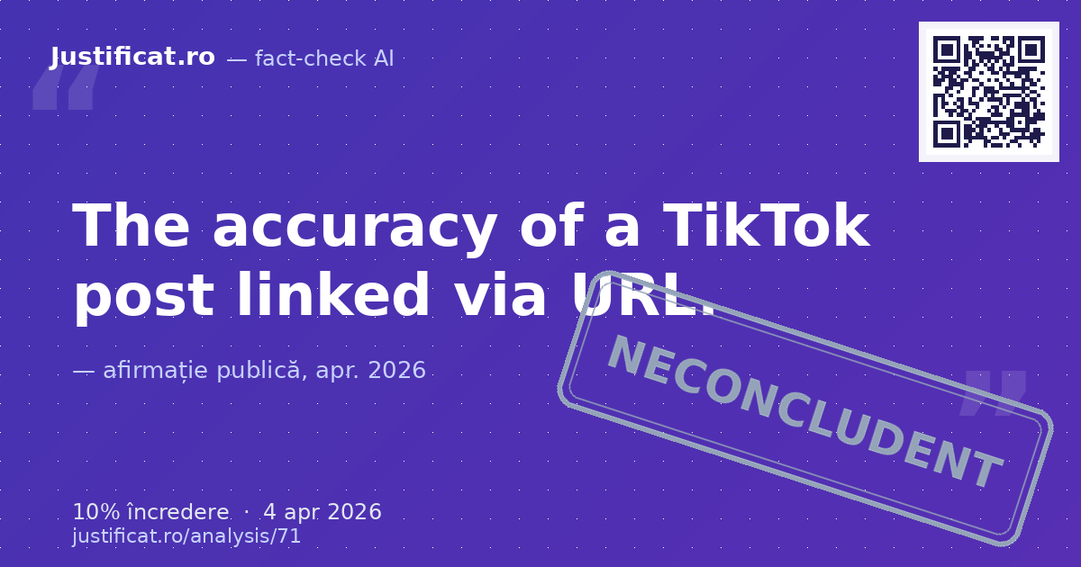 The accuracy of a TikTok post linked via URL. — verdict NECONCLUDENT