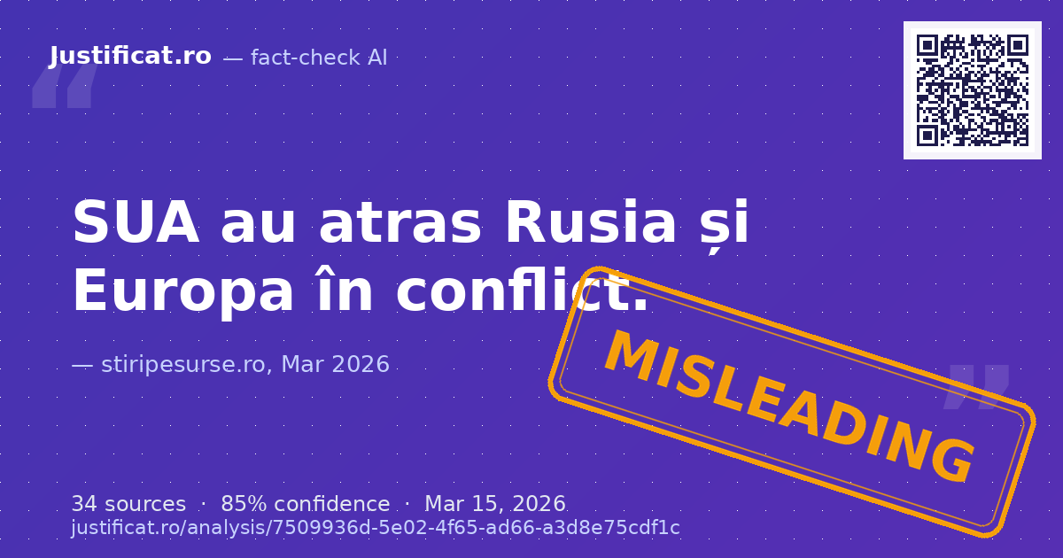 Un segment video de pe Facebook, postat de stiripesurse.ro, care atribuie președintelui rus Vladimir Putin… — rated ÎNȘELĂTOR