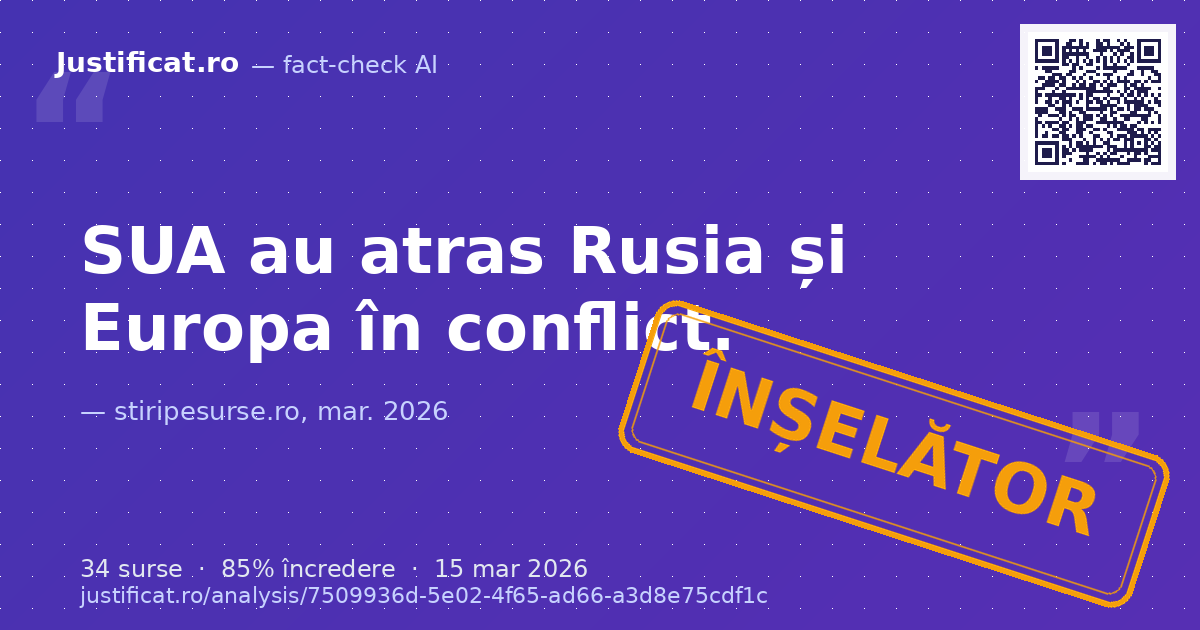 Un segment video de pe Facebook, postat de stiripesurse.ro, care atribuie președintelui rus Vladimir Put… — verdict ÎNȘELĂTOR