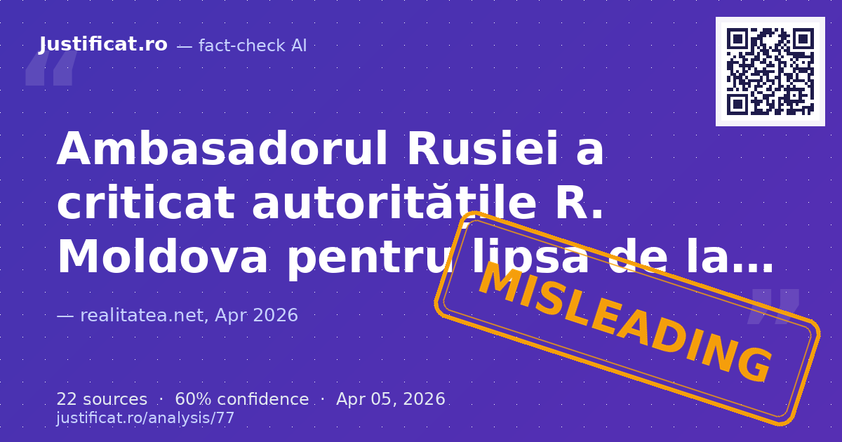Un material publicitar politic al partidului AUR care critică poziția Rusiei față de unirea Basarabiei cu… — rated ÎNȘELĂTOR