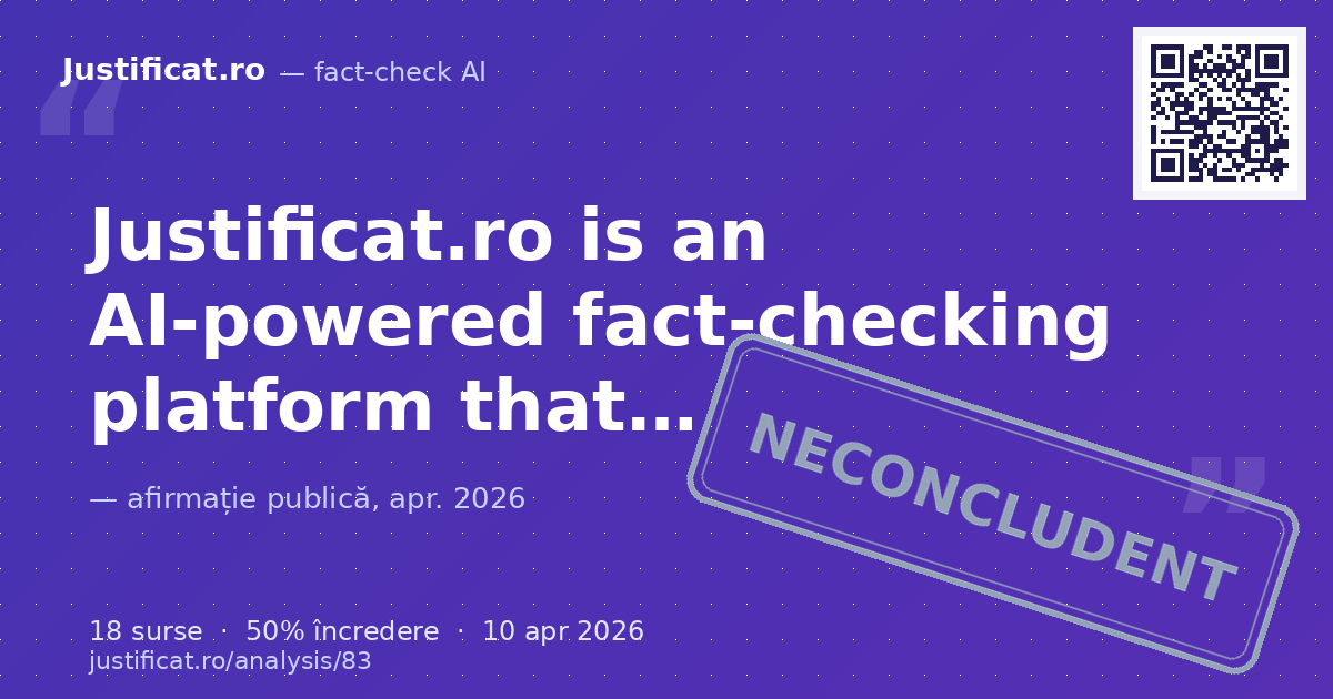 The content provided is the website `justificat.ro` and related dictionary definitions of the word "j… — verdict NECONCLUDENT