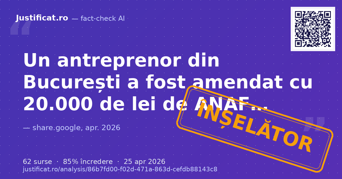 Articolul relatează cazul unui antreprenor amendat de ANAF pentru nedeclararea transportului unei mașini… — verdict ÎNȘELĂTOR