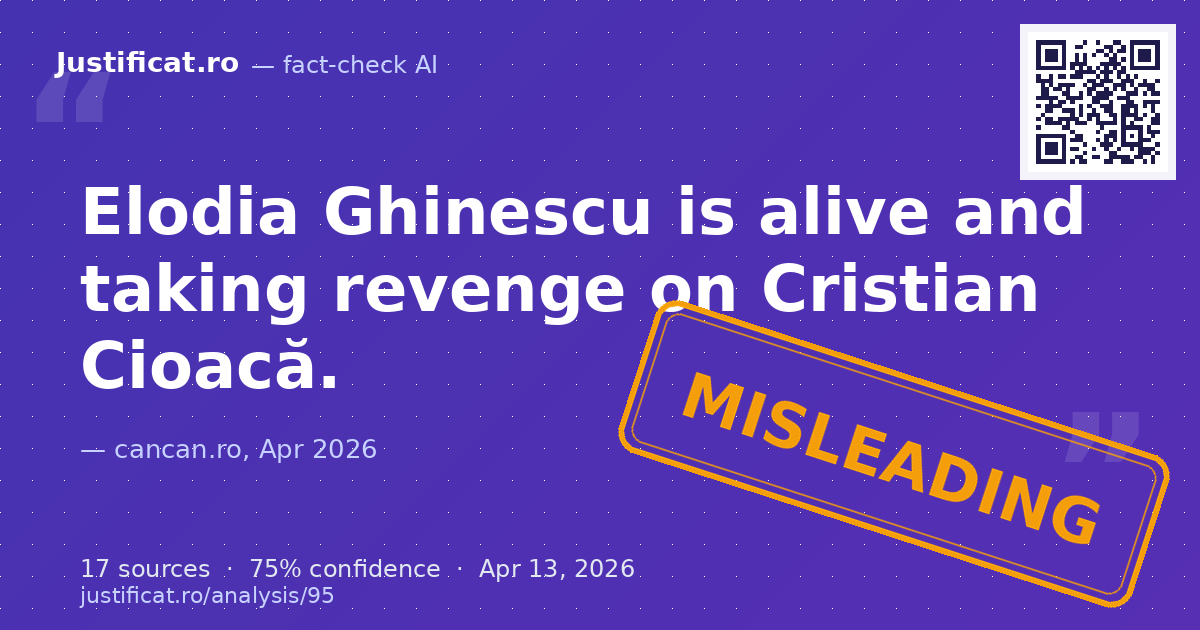 The text claims a "turn of events" in the Elodia Ghinescu disappearance case, stating that Elodia's mother… — rated ÎNȘELĂTOR