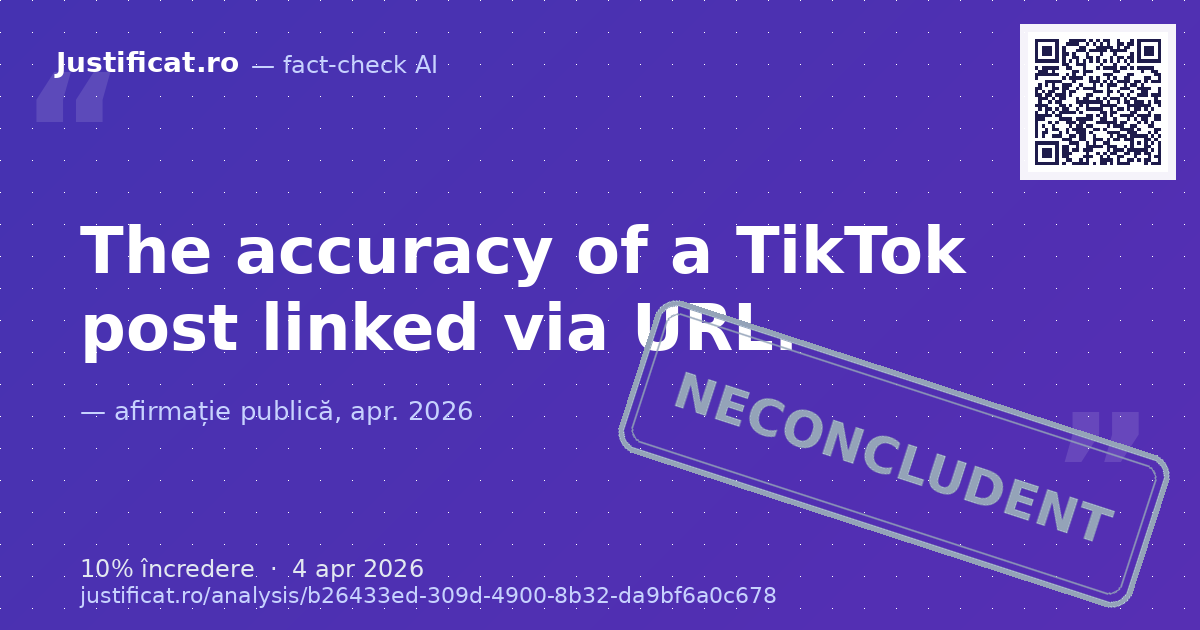 The accuracy of a TikTok post linked via URL. — verdict NECONCLUDENT