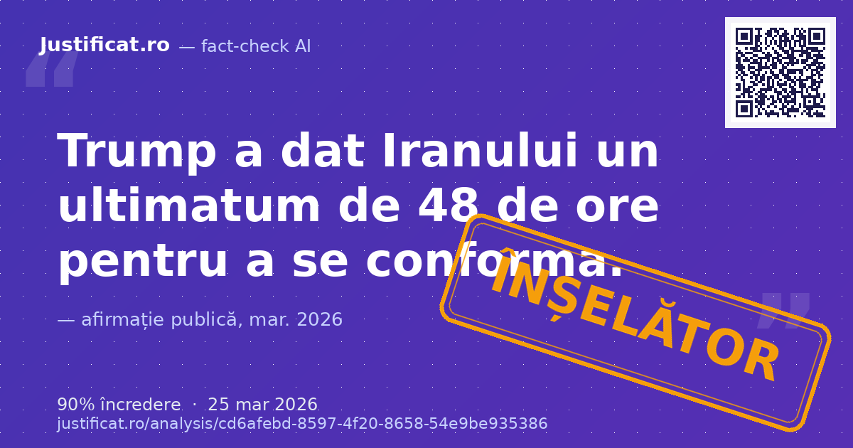 O captură de ecran dintr-o postare pe rețelele sociale care prezintă un dialog simplificat între "Trump"… — verdict ÎNȘELĂTOR