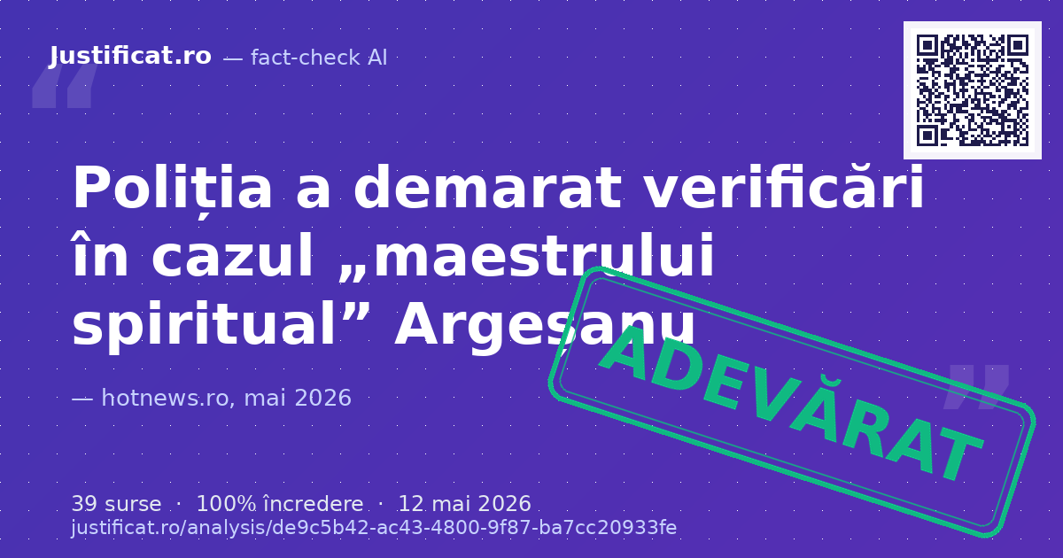 Textul raportează despre demararea verificărilor de către Poliția Capitalei în cazul lui Dragoș Ovidiu Ar… — verdict ADEVĂRAT