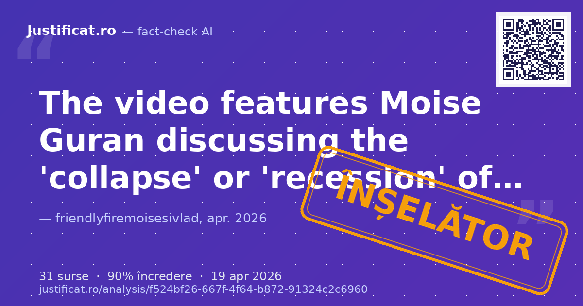 A TikTok video titled 'Resetting through manipulation: How the "collapse" of the economy is sold...' fea… — verdict ÎNȘELĂTOR
