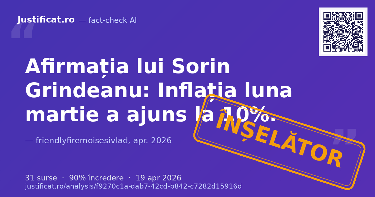 Segmentul video îl prezintă pe jurnalistul Moise Guran analizând și demontând afirmațiile făcute de Sori… — verdict ÎNȘELĂTOR